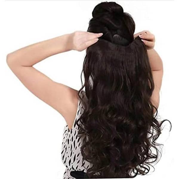 5-Clip Curly Hair Extension for Girls and Women – Dark Brown