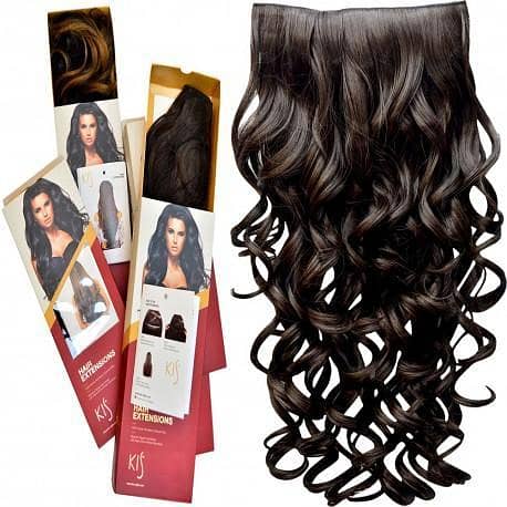 Curly Hair Extension in Dark Brown with 5 Clips