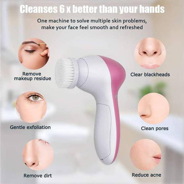 Beauty Care Scrubber skin Electric facial cleanser machine and 5 in 1 Beauty Care Massager facial brush