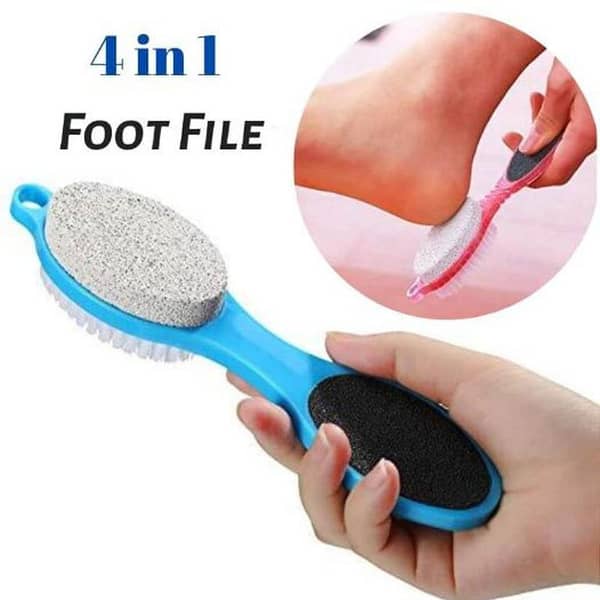 4 in 1 Pedicure Tool Foot Scrubber Brush Foot File Callus Remover