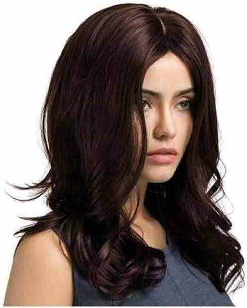 New Full Head Wig - Burgundy Color