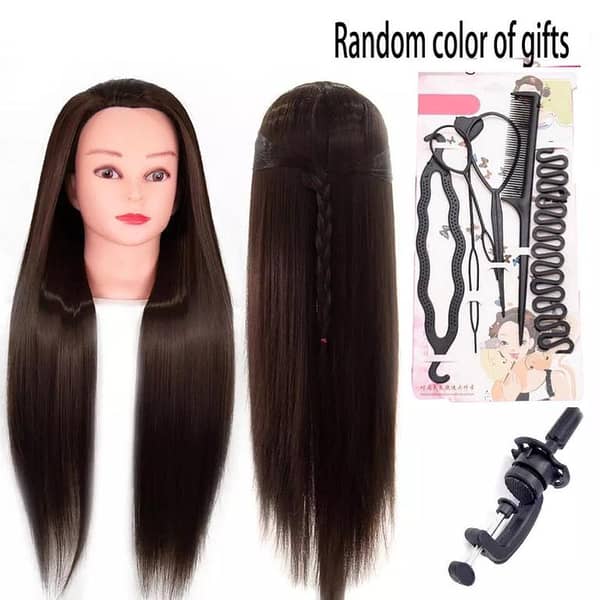 Dumme Training Hair Wig Extension with Stand and Styling Set