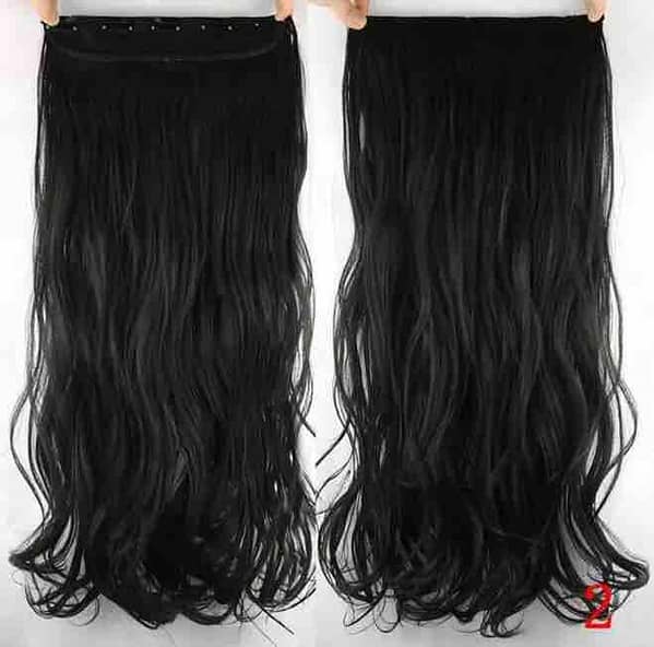 5-Clip Curly Hair Extension - Natural Black