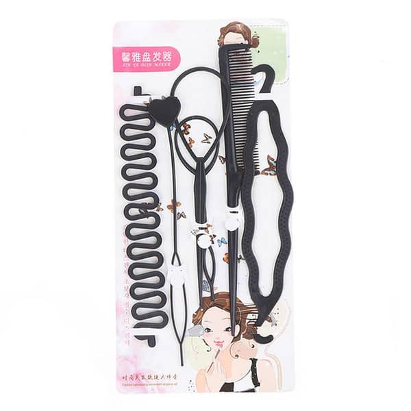Hair Styling Kits for Women and Girls – Hair Accessories Pack (Black, 7 Pieces)
