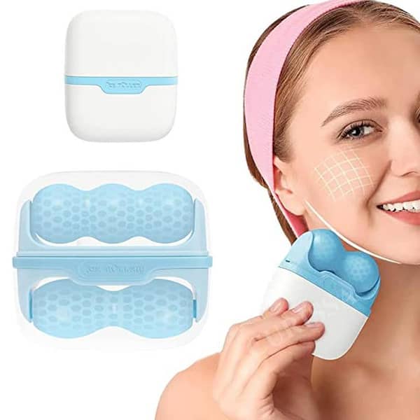 Facial Ice Roller 2-in-1 Cold Massager Eye Cooling Roller with Plastic Cover