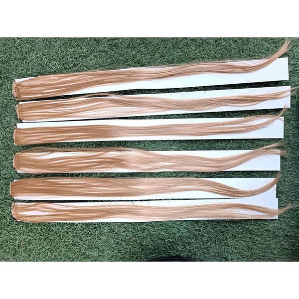 Synthetic Clip-In Hair Extensions, Golden Blond, 59 cm (Pack of 6)