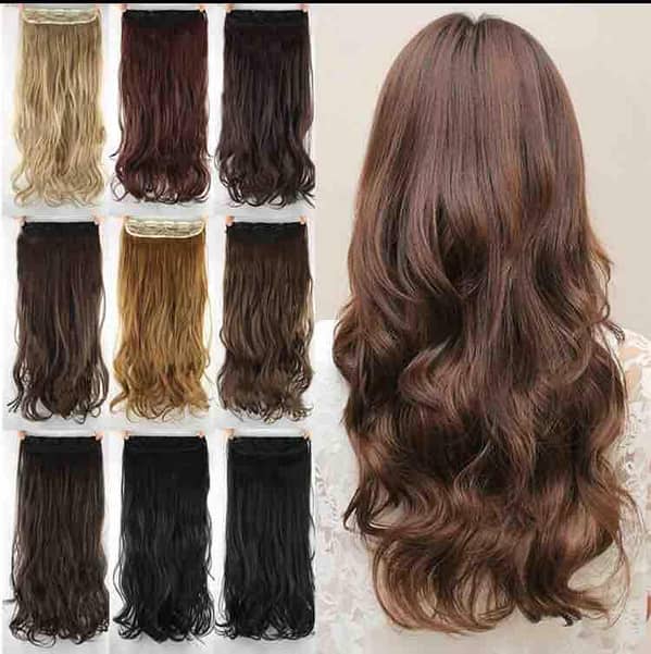 30-inch Natural Black Hair Extensions with 5 Clips – New Curly Wig