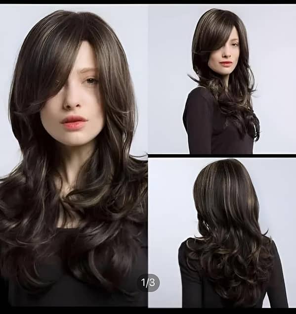 Full Head Puff Style Wig for Women, 26 Inch, Dark Brown, Semi-Matte Finish