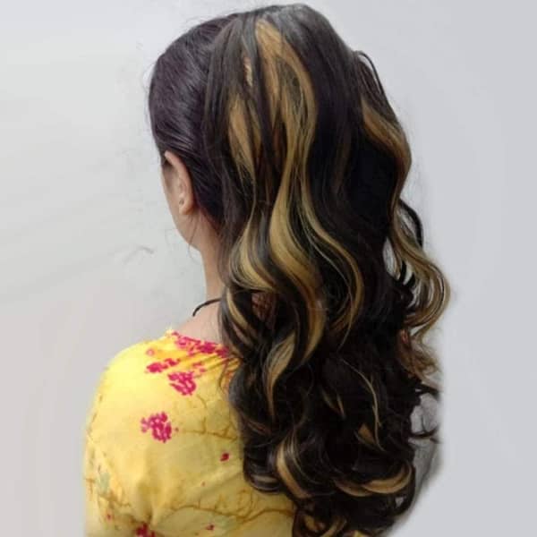 Catcher Ponytail: Silky Golden Curly Clip-In Hair Extension (23–24 inches) with Claw Clip