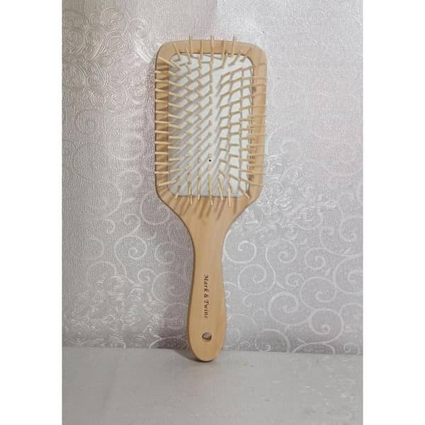 Wooden Hair Brush with Natural Bristles, Large Size (24.5 x 8 x 3.5 cm) - Wooden Bristle Brush
