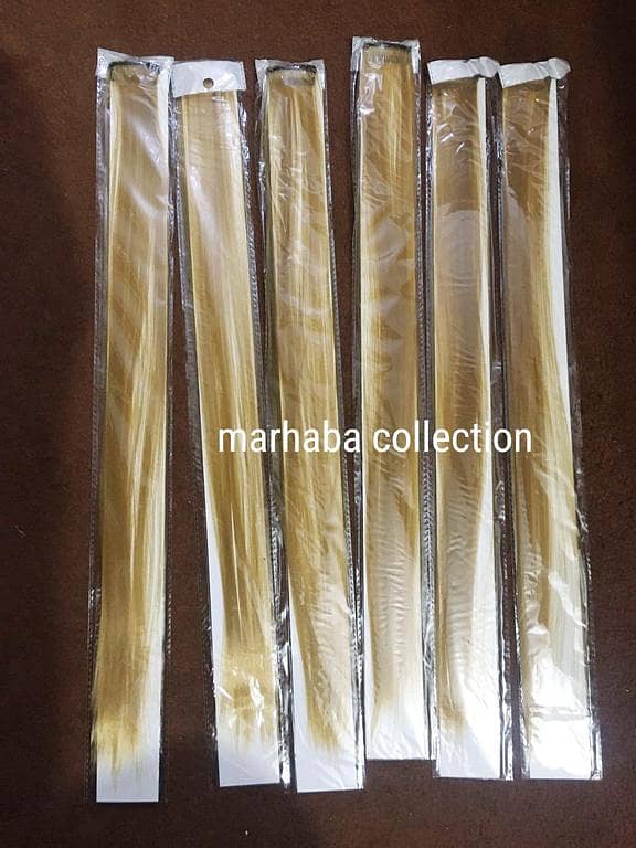 6 Pieces Blonde-Golden Single Clip Hair Extensions for Girls