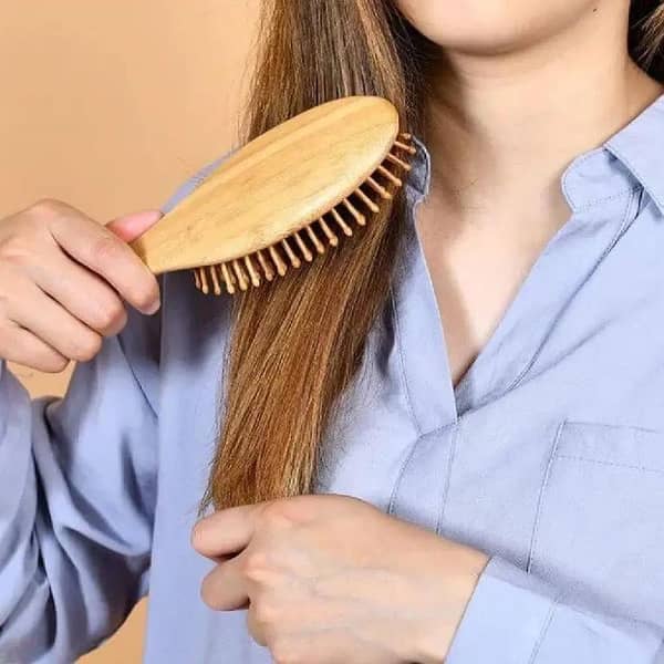 Wooden Hair Brush Large — Natural Bamboo Paddle with Bamboo Bristles for Anti-Static, Detangling & Scalp Massage