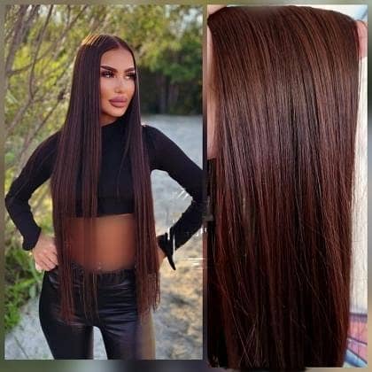 5 Clips Straight Hair Extension in Burgundy for Girls and Women
