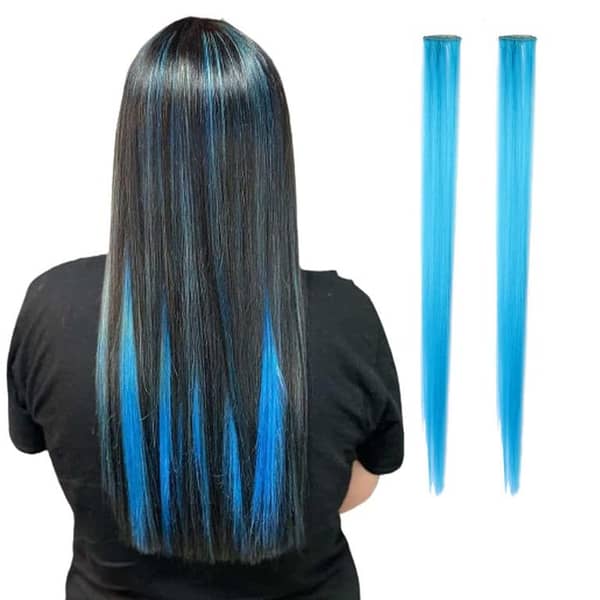 Hair Streaks Extensions – Color Highlight Strips for Girls and Women, Set of 2