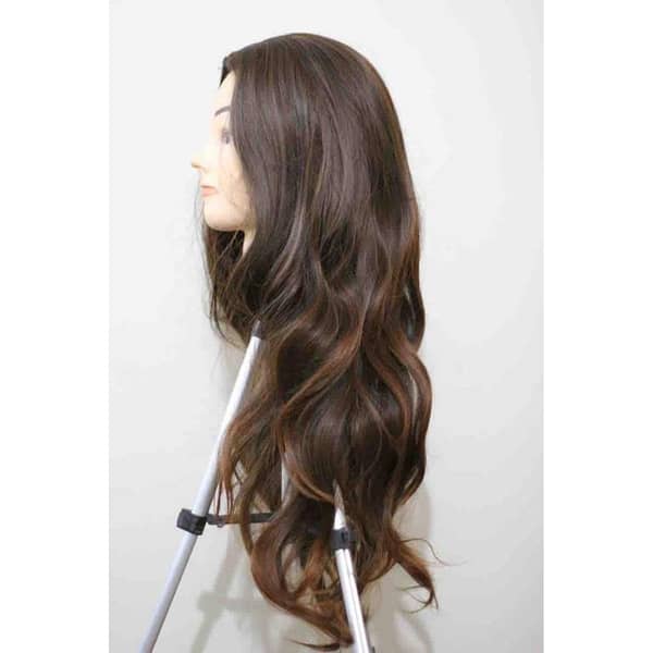 Full Head Wig for Girls, Matt Finish, Long Copper Brown