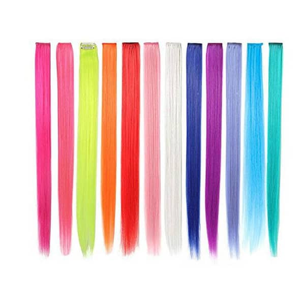 Colorful Clip-in Hair Extensions - 10-Piece Rainbow Highlights Set (20–22 inches) by Colorful Clip