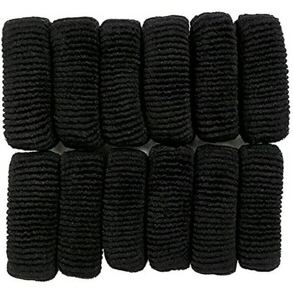 Hair Ties Strong Pony 12 Pieces Large Size for Girls and Women in Black
