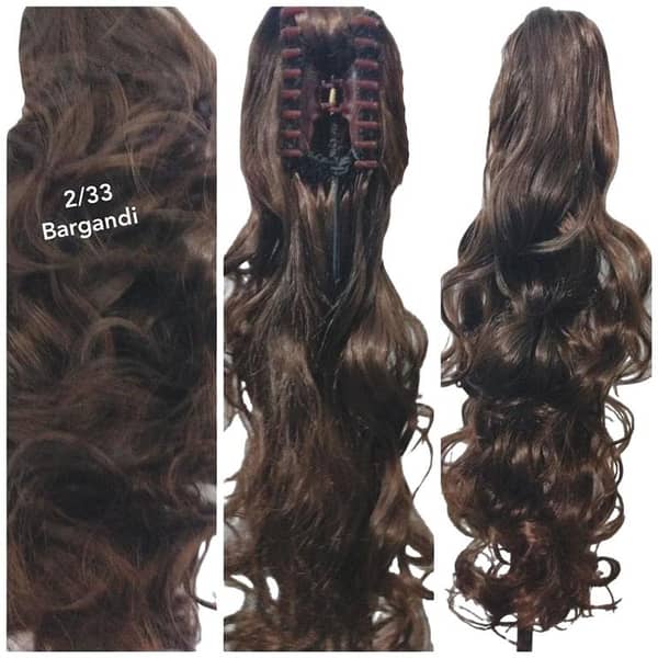 Hair Styling Ponytail Extension with Big Wave Catcher, Burgundy 2/33