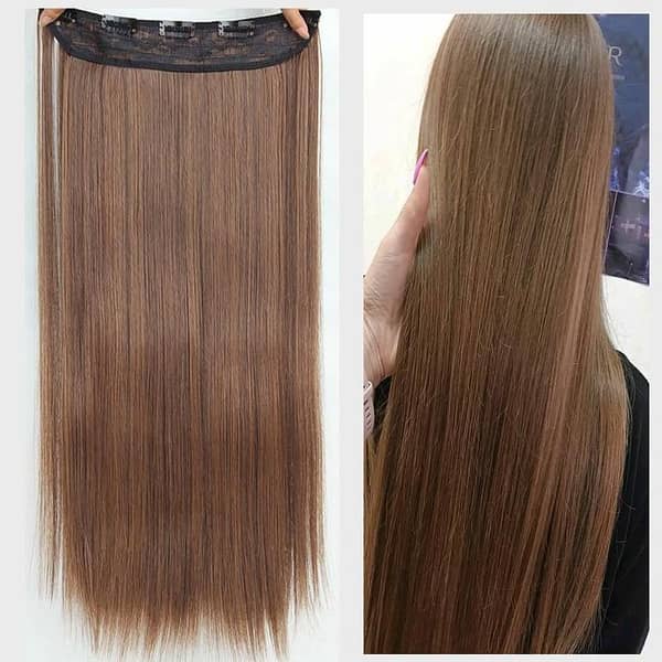 Hair Extension Golden – 5-Clip Double Shade Colored Streak Extension (26 inches)