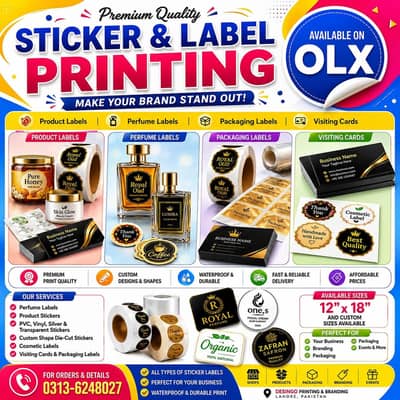 Title: Sticker & Label Printing in Lahore | Custom Product Labels
