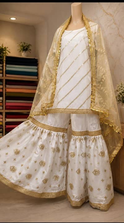 Three piece gharara set