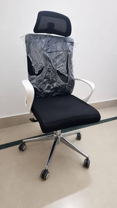 Brand New Office Chair & Sleek Black Computer Table