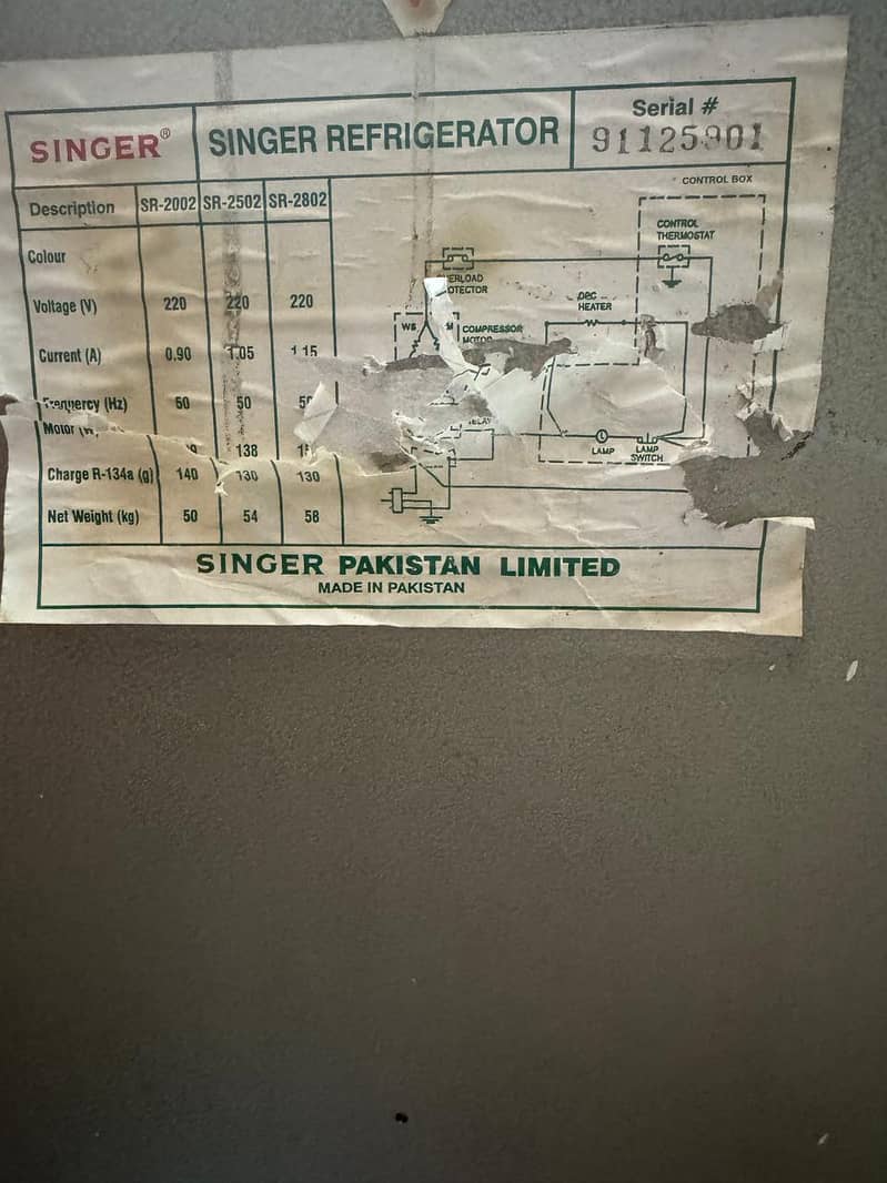 Singer refrigerator 5