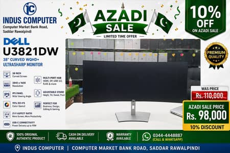 Dell UltraSharp U3821DW 38" Curved Monitor | WQHD+ | USB-C for sale