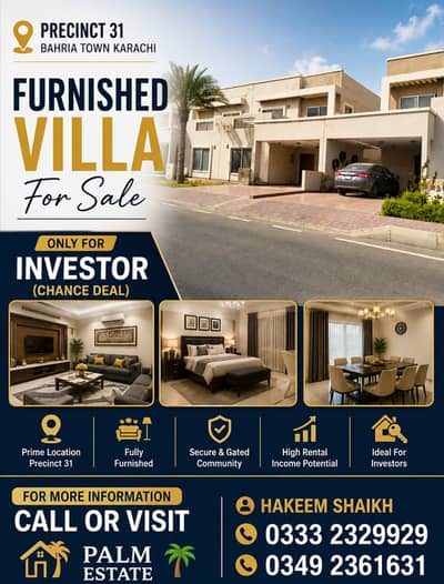 PRECINCT 31 VILLA FOR SALE BAHRIA TOWN KARACHI