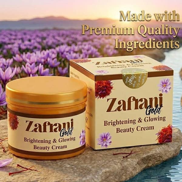 Zafrani Whitening Cream | Imported Korean Formula Zafrani Gold Brightening & Glowing Beauty Cream for Face & Body