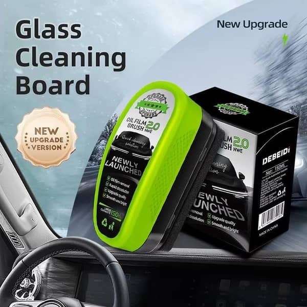 2025 New 2.0 Green Oil Film Wipe: 150ml Automotive Oil Film Remover Brush for Car Glass and Windshield