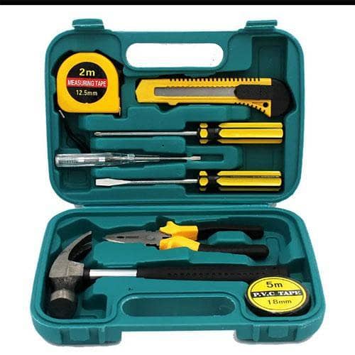 New High-Quality 8-Piece Mechanical Hand Tool Kit with Box, Professional Set