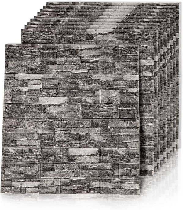 Granite Color 3D Brick Wall Sticker Sheet | Self-Adhesive Foam Wall Panel
