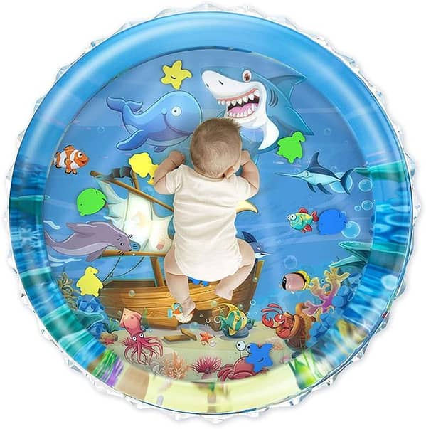 Round Baby Water Play Mat Toys: Inflatable Tummy Time Mat for Outdoor Use and Toddlers