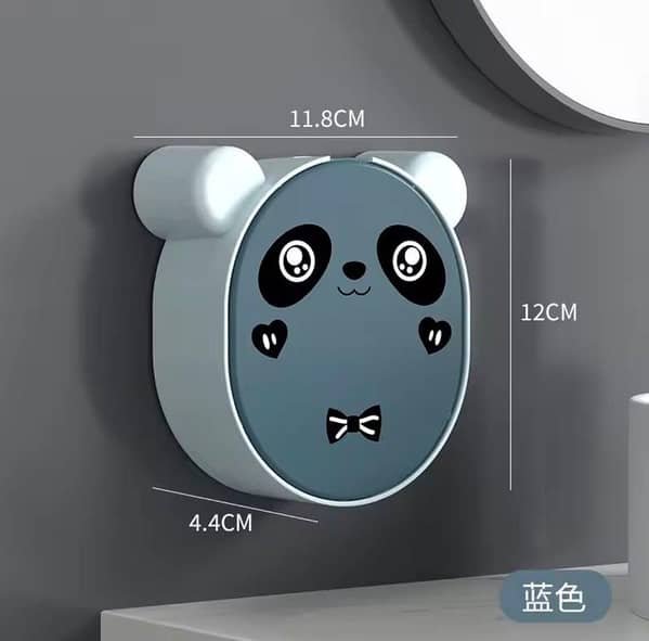 Cute Panda Soap Dish Holder With Drain – Wall Mounted Bathroom Soap Box | Cute Design, Strong Adhesive, Quick Drain, Space-Saving Organizer