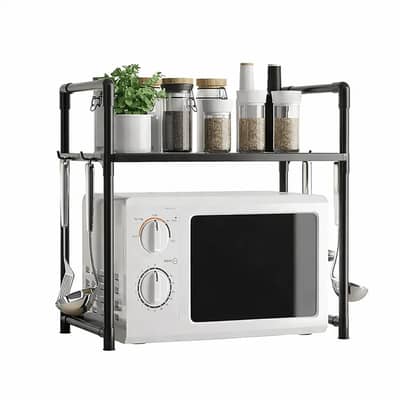Microwave Oven Storage Rack 2-Tier Kitchen Organizer | Space-Saving