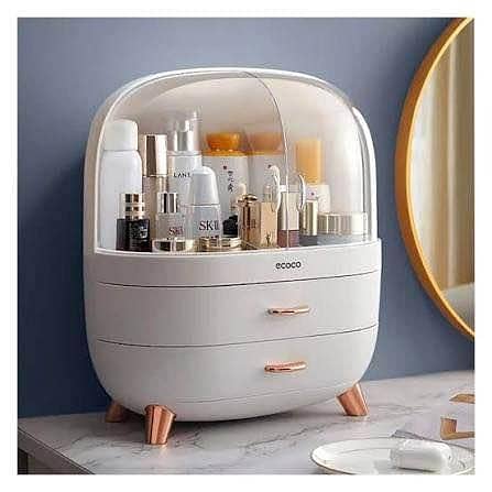 Ecoco Cosmetic Organizer: Multi-Compartment Storage Box for Makeup, Skincare, and Accessories