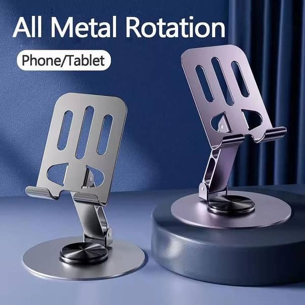 Metal Phone Stand: Rotatable Tablet Holder with Aluminum Body