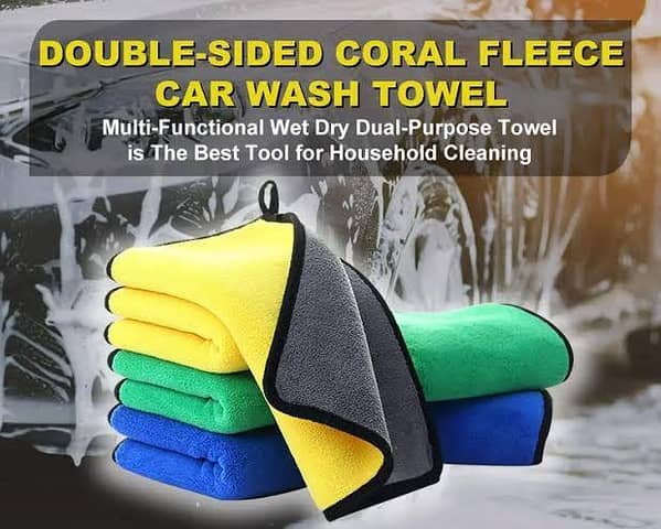 Super Absorbent Microfiber Towel for Cars, Glass, Kitchen and Home Appliances – High-Density Coral Velvet