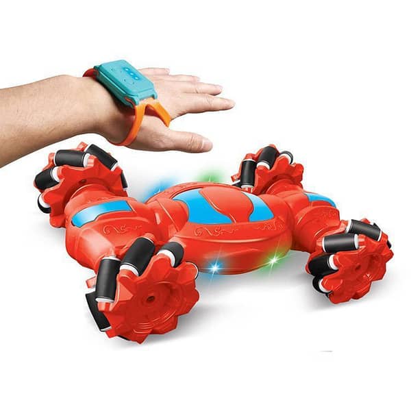 Hand Gesture Remote Control Car | Hand Sensor RC Stunt Car, 4WD, 2.4GHz, Double-Sided Rotating Off-Road with LED Lights and Music
