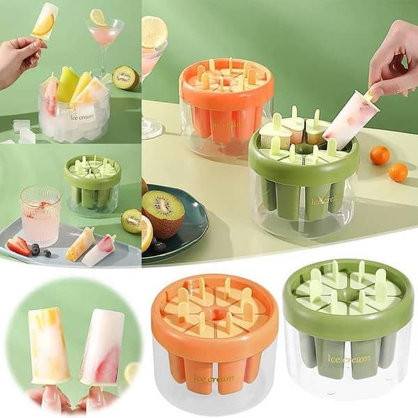 8-Cavity Popsicle Mold Set with Sticks