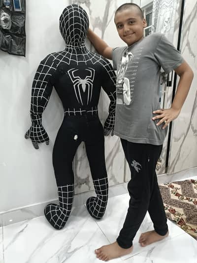 Black spiderman like new/ size 4.5 feet/stuffed toy/birthday gift