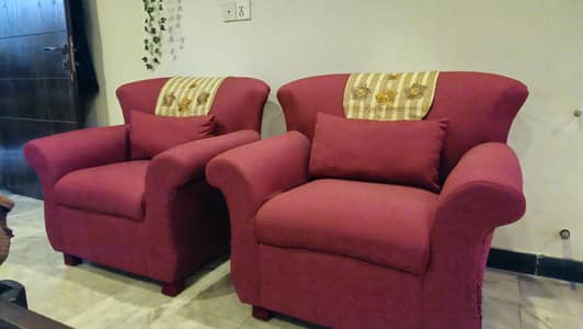 Maroon Sofa Pair