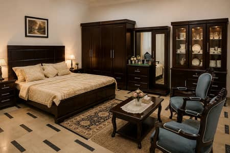Heavy Pure Wooden Furniture Set | Bed, Wardrobe, Dressing, Showcase &