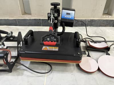 5 in 1 Combo Heat Press Machine | T-Shirt, Mug, Cap & Plate Sublima