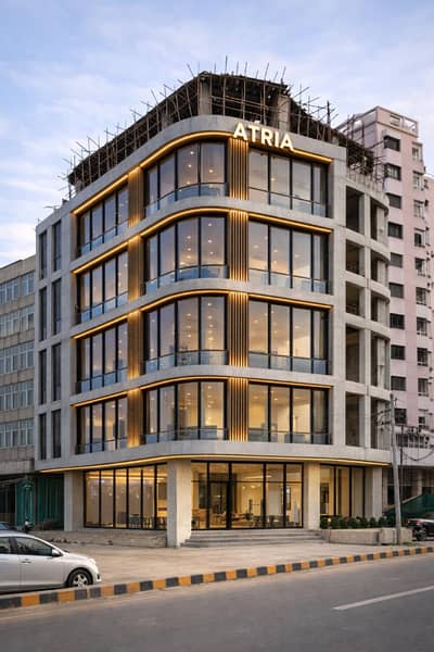 Brand new building at shahrah e faisal with 2 speedy lifts each floor 3500 sq ft UV double glazed Glass to control temp