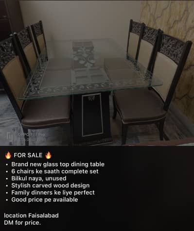 Dining table and 6 chairs