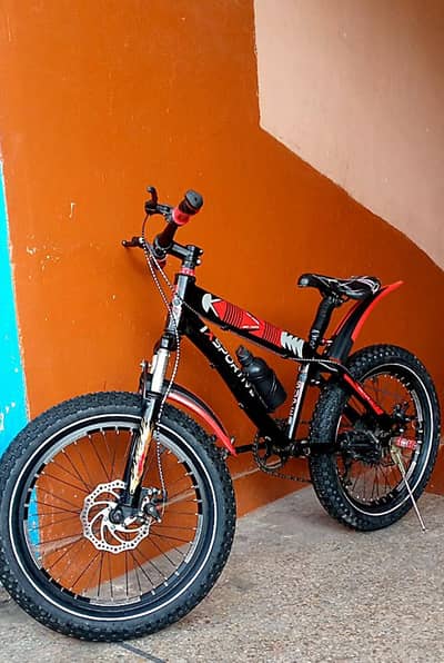 Sportive off reading fat bicycle with front real suspension