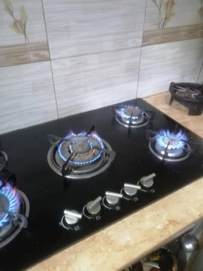 5 burner stove glass top