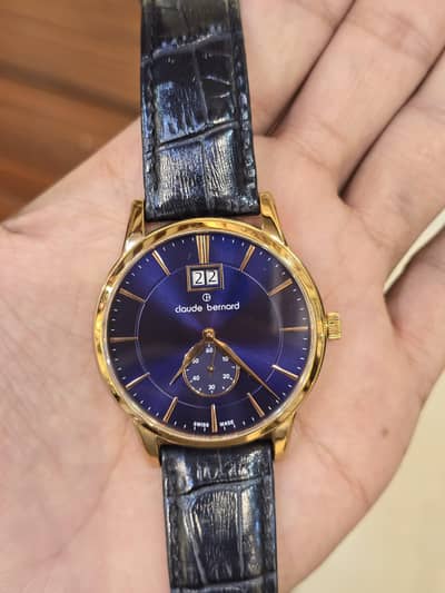 Claude Bernard Watch Up For Sale Beautiful Attractive Blue Dial